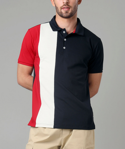 Polo à manches courtes pour homme, couleurs contrastées, style streetwear estival, décontracté, tendance, vente en gros OEM, directement de l'usine - Product Image 1