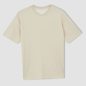 Camiseta de Hombre, Cuello Redondo, Manga Corta, Color Sólido, 100% Algodón, Corte Holgado, Estilo Casual Elegante, Tejido de Punto, Secado Rápido, Transpirable - Product Image 5
