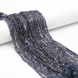 ลูกปัด iolite ธรรมชาติขนาด16นิ้วขนาด AAA 4x8มม. ทรงรีสำหรับทำเครื่องประดับทำจากหินธรรมชาติ - Product Image 2