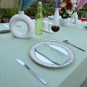 Woven Solid 100% Cotton Eco-Friendly Washable Modern Artisan Design Durable Reusable Customizable Wedding <b>Table</b> <b>Cover</b> Tablecloth - Product Image 3