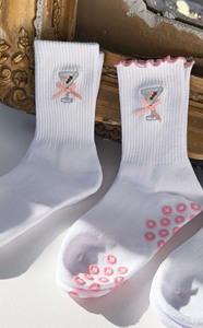 Calcetines de Pilates Personalizados con Diseño de Lazo Jacquard y Volantes, Calcetines de Yoga Antideslizantes para Mujer, Hechos en Vietnam, Venta al Por Mayor - Product Image 3