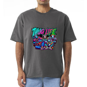 Camisetas de Hombre Y2K con Estampado Gráfico Extra Grande, Camisetas de Manga Corta Estilo Vintage Lavado, Camisetas Casuales 100% Algodón, Camiseta Negra - Product Image 1