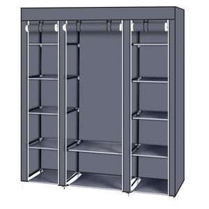 Organizer per armadio portatile in tessuto Non tessuto grigio Extra forte e resistente, facile e veloce da 69 "assemblare - Product Image 3