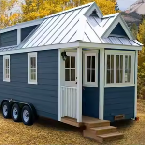 2 Story Outdoor <b>Camping</b> Trailer House Prefab Modular Mobile Home Cabin with Kitchen Bathroom Sleeping Space - Product Image 1