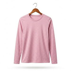 Camiseta de Manga Larga para Mujer, Marca Privada, Algodón Premium, Ropa de Uso Diario con Servicio OEM, Talla OEM, Venta al Por Mayor - Product Image 2