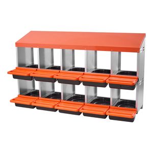 Nidi Metallici Protettivi a 2 Livelli per Galline, 10 Scomparti, Nuovi Nidi in Acciaio con Coperchi per la Raccolta delle Uova - Product Image 6