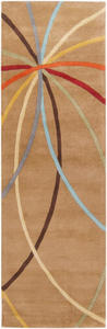 Tapis en laine tufté à la main avec motif de lignes rayonnantes, tapis abstrait multicolore pour la décoration du salon et de la chambre, épaisseur de 0,86 pouce - Product Image 4