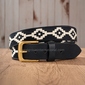 Ceinture en cuir polo multi-couleurs personnalisable, cousue à la main, anti-poussière, unisexe, accessoire sportif, boucle à ardillon dorée, personnalisable - Product Image 3