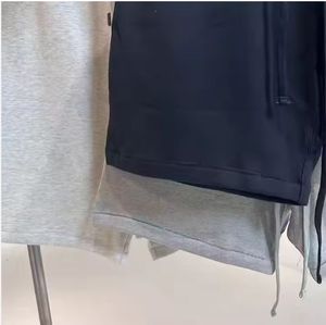 Pantalones Cortos Bermuda para Hombre, Color Gris Sólido, con Cordón Ajustable, Cintura Media, Casuales, de Algodón Tejido, Transpirables - Product Image 3