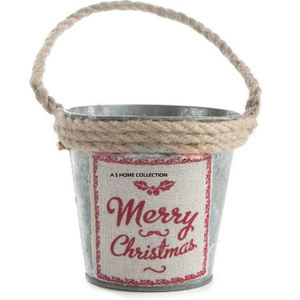 Seau de Noël élégant en métal galvanisé conique, design floral, pour sublimation vierge d'inspiration vintage moderne - Product Image 2