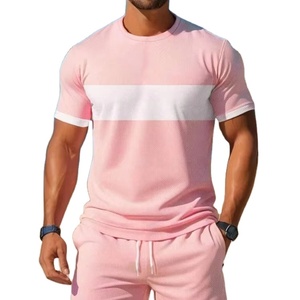 2025 été hommes décontracté 2 pièces ensemble à manches courtes T-Shirt Shorts de plage solide impression 3D coupe-vent grande taille Options écologique - Product Image 1