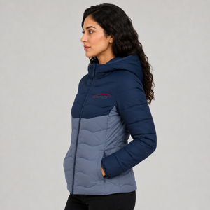 Casual Wear <b>Women</b> Puffer <b>Jacket</b> Warm <b>Lightweight</b> Quilted Winter Coat Custom Logo Full Zipper Hooded Outerwear Puffer <b>Jacket</b> - Product Image 4