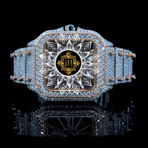 A+++ Quality Iced Out Moissanite <b>Diamond</b> <b>Watch</b> for Fashion Lovers Events and Special Celebrations Available for Export Price - Product Image 1