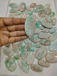 Bioamzonite naturelle Pierre à cabochon en vrac Pierre de guérison à dos plat Pierre de bioamzonite fabriquée à la main - Product Image 3