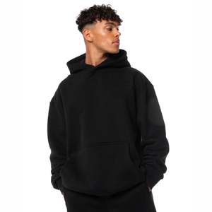 เสื้อฮู้ดดี้ผู้ชายคุณภาพสูงสั่งทำพิเศษ 330 กรัม 350 กรัม 450 กรัม ผ้าฝ้ายเนื้อหนัก ฟลีซ โอเวอร์ไซส์ ไซส์ใหญ่พิเศษ ทรงไหล่ตก - Product Image 3