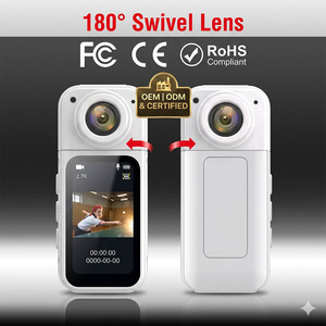 Nouvelle mini caméra d'action 2.7K avec objectif rotatif à 180 degrés, caméra corporelle magnétique portable pour vlog avec écran de 1,47 pouce - Product Image 1