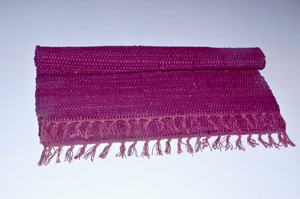 Tapis rectangulaire en coton uni de style bohème à franges pour salon - Product Image 5