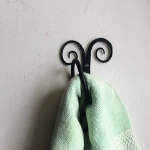 Cast Iron <b>Small</b> Single Hook hand forged wall hook - Product Image 3