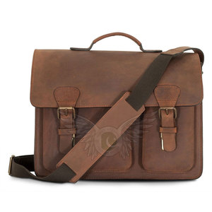 Sac à ordinateur portable décontracté en cuir véritable avec un espace de rangement spacieux pour le bureau et les affaires - Product Image 2