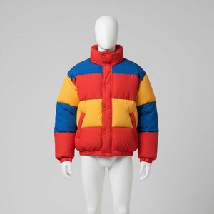 Chaqueta Acolchada Personalizada Estilo Vintage de los 90 para Hombre, Cuello Alto, Estilo Retro Hip Hop, Otoño, Impermeable, Ecológica - Product Image 1