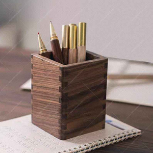 Portaplumas de madera de calidad de exportación, diseño atractivo, portaplumas o portalápices cuadrado de madera, artesanía natural. - Product Image 6