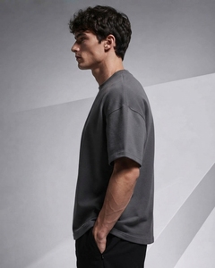 Men's Oversized Cotton <b>T</b>-<b>Shirt</b> O-Neck <b>Raglan</b> Sleeve Eco-Friendly 230g Washed Acid Dyed Screen Printed Front Letter Print Casual - Product Image 2