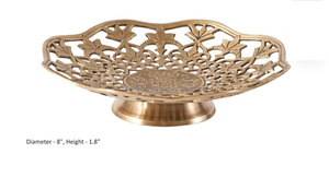 Bol à fruits classique en métal de qualité avec design pour le salon et la cuisine de la maison - Product Image 2