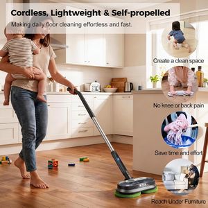 BLONEX Lightweight Cordless <b>Electric</b> Mop with Detachable Water Tank & <b>Spin</b> Mop Headlights for Hardwood Tiling - Product Image 2