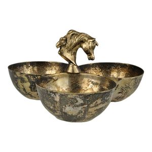 Best Seller Brass Nut Bowl with Horse <b>Head</b> Design Vintage Trinket Dish Decorative Centerpiece for Home and Office - Product Image 1