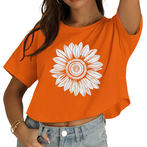 เสื้อยืดคอกลมผู้ชายสไตล์ร่วมสมัย ผ้าโพลีเอสเตอร์ผสมคอตตอน ออกแบบโลโก้และพิมพ์ลายตามสั่ง เสื้อยืดผู้หญิงทรงหลวมไหล่ตก - Product Image 1