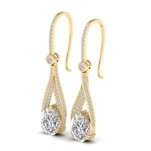REYES Factory Wholesale Price CVD Lab Grown <b>Diamond</b> Drop <b>Earrings</b> in 14K 18K Solid Gold Wedding Party Wear Jewelry For Women - Product Image 3