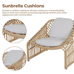 Juegos de jardín de ratán de 3 piezas para Sunbrella para conversación - Product Image 5