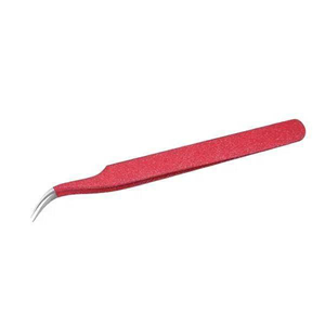 Custom Red Stainless Steel Eyelash Tweezers Set Pointed Tip Volume Curved Isolation <b>Tools</b> Professional Lash Extension Kit - Product Image 1