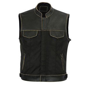 Chaleco Acolchado de Cuero PU para Hombre, Ropa Exterior Informal para Motociclismo, Anti-UV y Transpirable, para Clubes, Viajes y Uso al Aire Libre - Product Image 1