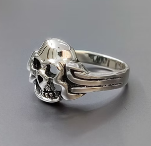 925 Sterling <b>Silver</b> Skull <b>Ring</b> for <b>Men</b> & Women Gothic Punk Biker Skeleton Statement Band Handmade Jewelry - Product Image 2