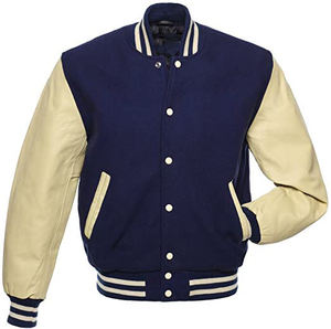 Custom Design <b>White</b> Leather Sleeves Black Wool Eco-Friendly Quick Dry Winter College Varsity <b>Jackets</b> Front Logo <b>Men</b> - Product Image 5