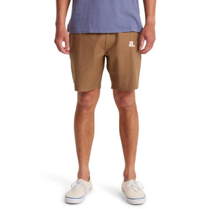 Shorts Bermuda Marron pour Homme, Couleur Unie, Logo Avant, Taille Mi-Haute, Fermeture à Cordon, Style Décontracté, Polyester, Séchage Rapide, Respirant - Product Image 1