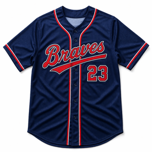 Camiseta de béisbol personalizada para escuelas, de secado rápido, transpirable, 100% poliéster, con nombre y número del jugador sublimados. - Product Image 1