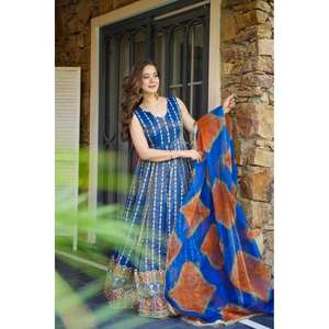 Vestido Anarkali de Diseñador y Dupatta para Fiestas, Elegantes Vestidos de Noche - Product Image 3