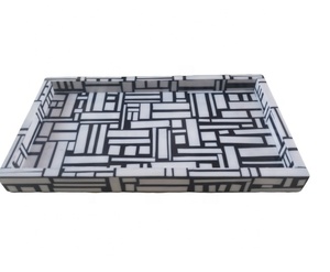 Bandeja Decorativa Redonda Minimalista con Incrustaciones Florales, Diseño de Mosaico de Piedra Hecho a Mano, Estilo Chino Tradicional - Product Image 6