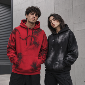 Sudaderas con capucha estampadas al por mayor, estilo urbano vintage, con hombros caídos, 100% algodón, sudaderas con capucha estampadas - Product Image 1