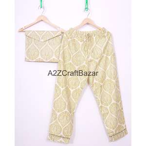 ชุดนอนผ้าฝ้ายพิมพ์ลายดอกไม้สุดหรู ทำมือ สำหรับผู้หญิง 100% ผ้าฝ้าย เนื้อนุ่ม ชุดนอนคู่ ชุดเพื่อนเจ้าสาว ของขวัญ - Product Image 4