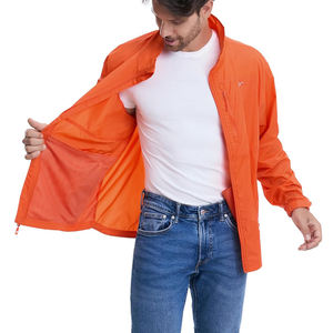 Veste coupe-vent légère et pliable pour homme, imperméable, zippée, à capuche, pour activités de plein air, respirante, vêtement de voyage. - Product Image 6