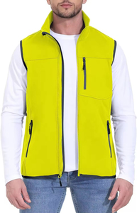 <b>Men's</b> <b>Vest</b> Single Button Jacket Casual Winter New Trend <b>White</b> Fashion Waterproof Quick Dry Eco-Friendly Fleece - Product Image 2