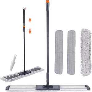 A&S Durable 5x24 Fil de coton blanc anti-poussière à extrémités coupées, support vert foncé, essoreuse industrielle en aluminium haute capacité à essorage automatique - Product Image 2