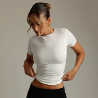 Camisetas Cortas de Manga Corta Holgadas y Ecológicas para Mujer, Estilo Y2K, Tops de Verano 2026, Ropa Deportiva Linda para el Gimnasio