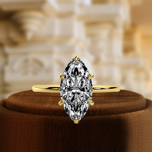 แหวนเพชรทรงมาร์คีส์ 1.5 กะรัต เพาะเลี้ยงในห้องปฏิบัติการ ทองคำขาว 14K แหวนแต่งงานแบบโซลิแทร์ รับรองโดย IGI แหวนแต่งงานวินเทจ - Product Image 2