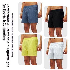 Shorts pour hommes à taille élastique, décontractés, respirants, légers, avec logo personnalisé sur le devant, fermeture à cordon, OEM ODM, vente en gros - Product Image 6