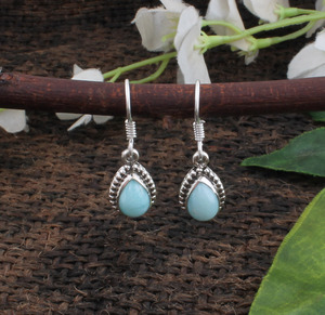 Boucles d'oreilles en zircon naturel, argent sterling 925 massif, faites à la main, style vintage, pour un cadeau d'anniversaire de mariage - Product Image 2