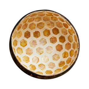 <b>Bee</b> Comb Eco-friendly Coconut Bowls with Mother of Pearl Inlay Decor Key Holder <b>Gifts</b> for Wholesale from Vietnam Factory - Product Image 1